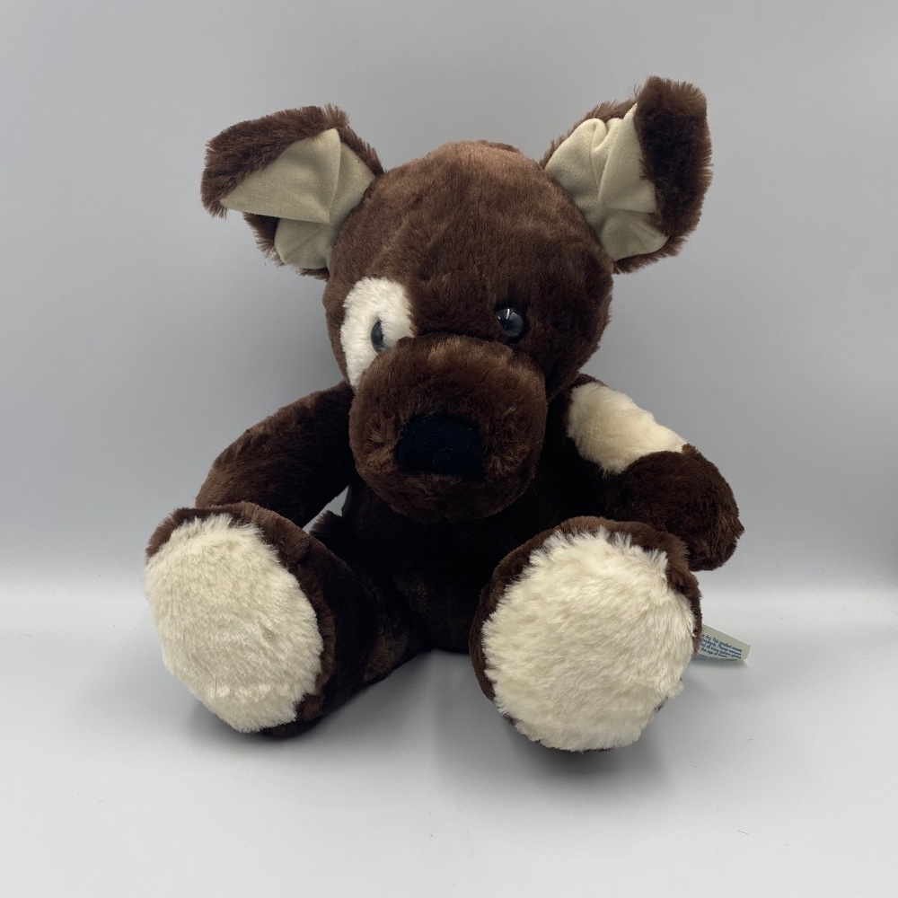 Build A Bear Fudge Pup Plush Chocolate Brown Cream Stuffed Animal Puppy Dog 2010